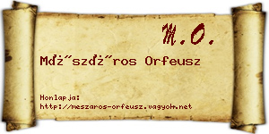 Mészáros Orfeusz névjegykártya