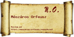 Mészáros Orfeusz névjegykártya